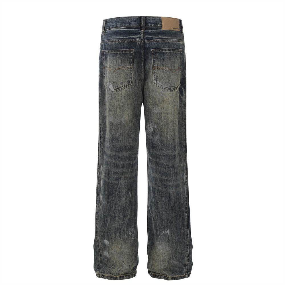 Japanese Brand × Jean American retro trend ink-splashed loose straight jeans Size US 32 / EU 48 - 3 Thumbnail