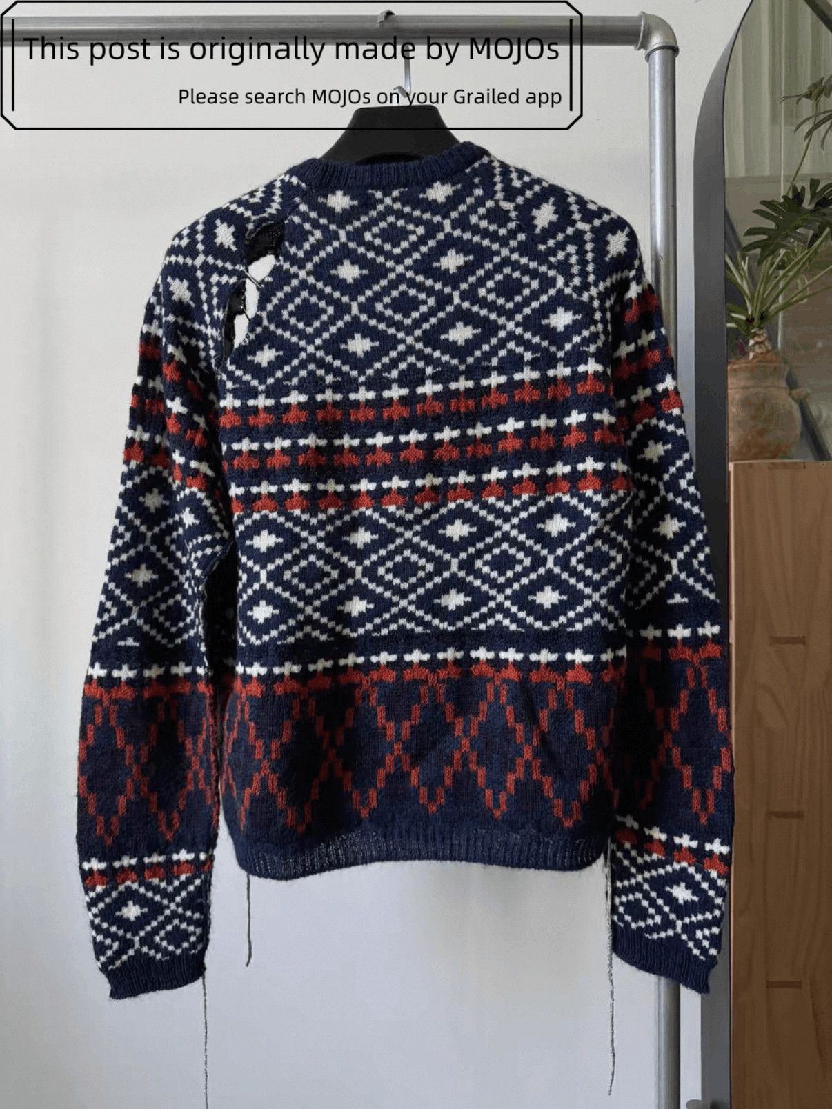 Raf Simons Raf Simons 19SS Distressed Ugly Sweater mojos140712 Size US L / EU 52-54 / 3 - 2 Thumbnail