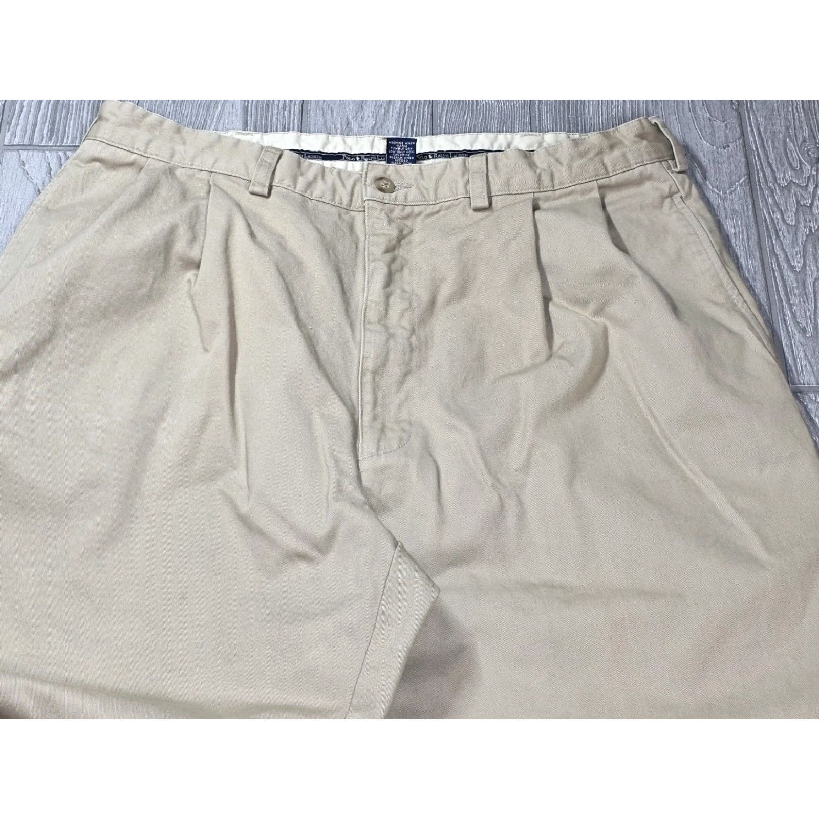 Polo Ralph Lauren VINTAGE Polo Ralph Lauren Mens Pleated Beige Hammond Chino 38x34 actual 36x31 Polo Ralph Lauren Andrew Chino Pant 90s Grunge Preppy Officer Men's Size US M / EU 48-50 / 2 - 2 Thumbnail
