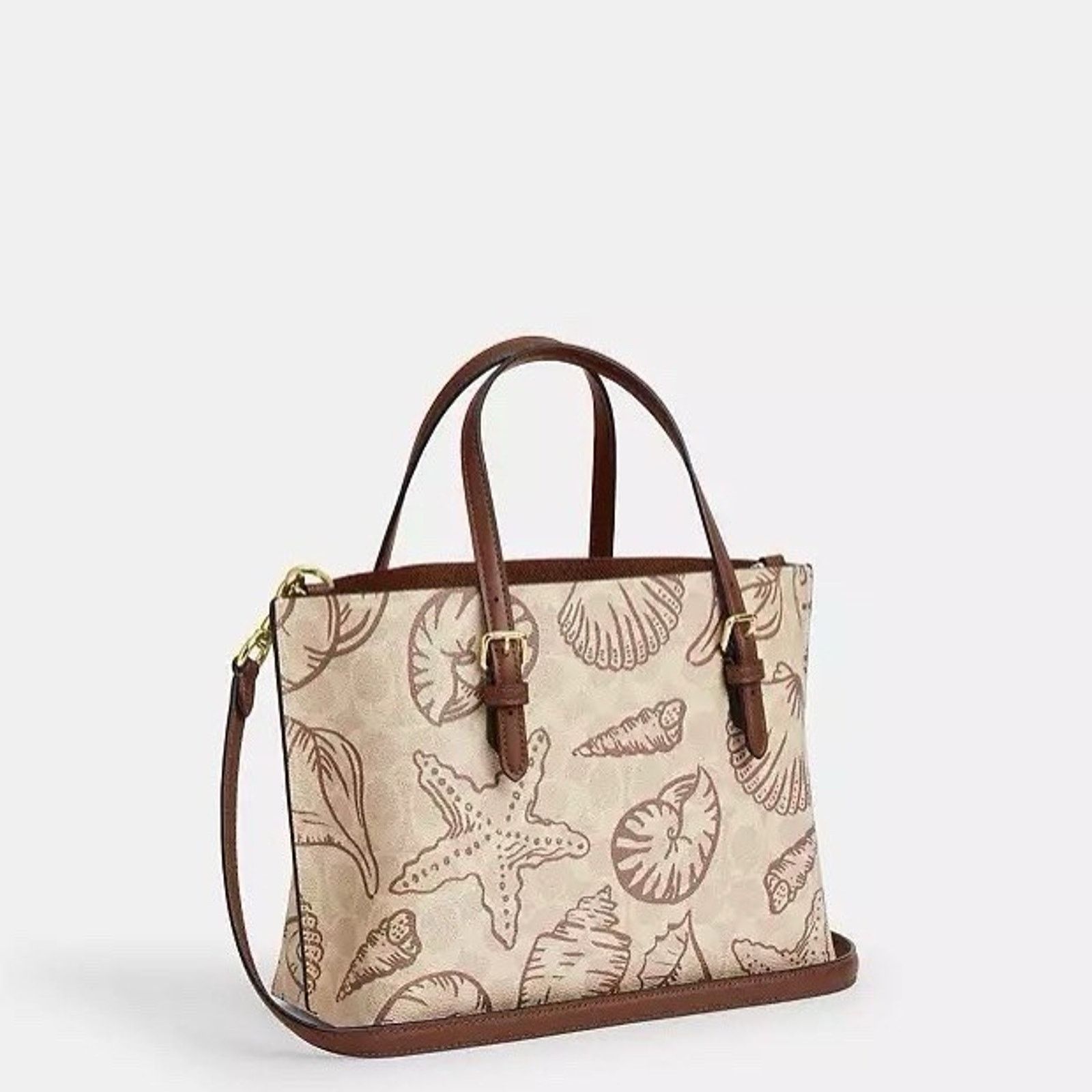 Coach NWT Coach Mollie Tote Bag 25 Signature Canvas Shell CBH63 Size ONE SIZE - 10 Thumbnail