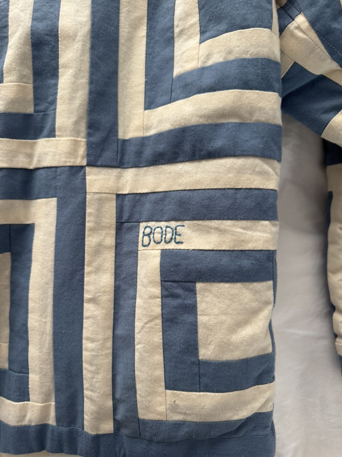 Bode Bode Blue & Off-White House Steps Reversible Jacket (Medium) Size US M / EU 48-50 / 2 - 4 Thumbnail