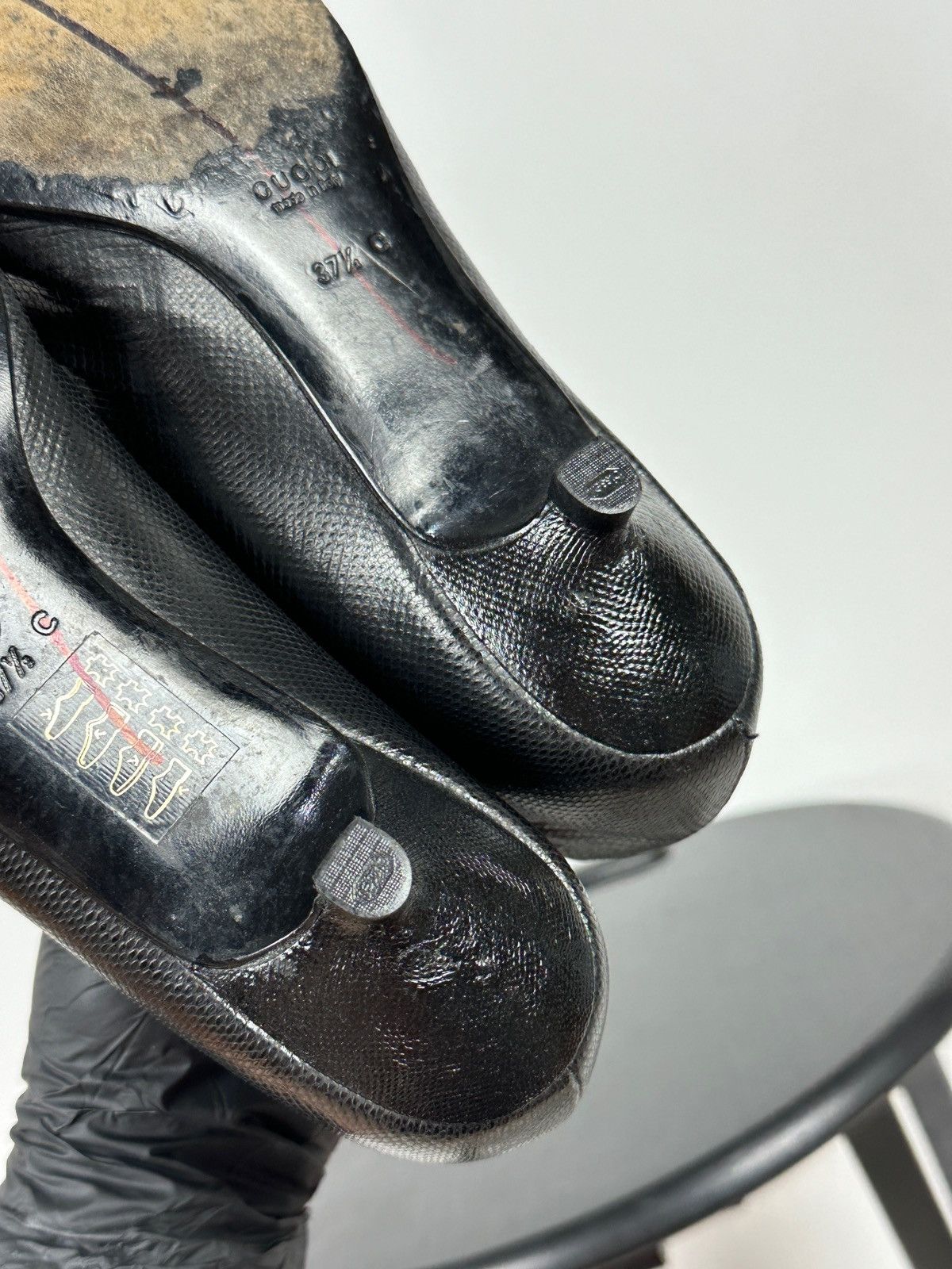 Gucci Vintage Gucci Tom Ford Black Leather Heels Size US 7.5 / IT 37.5 - 22 Thumbnail