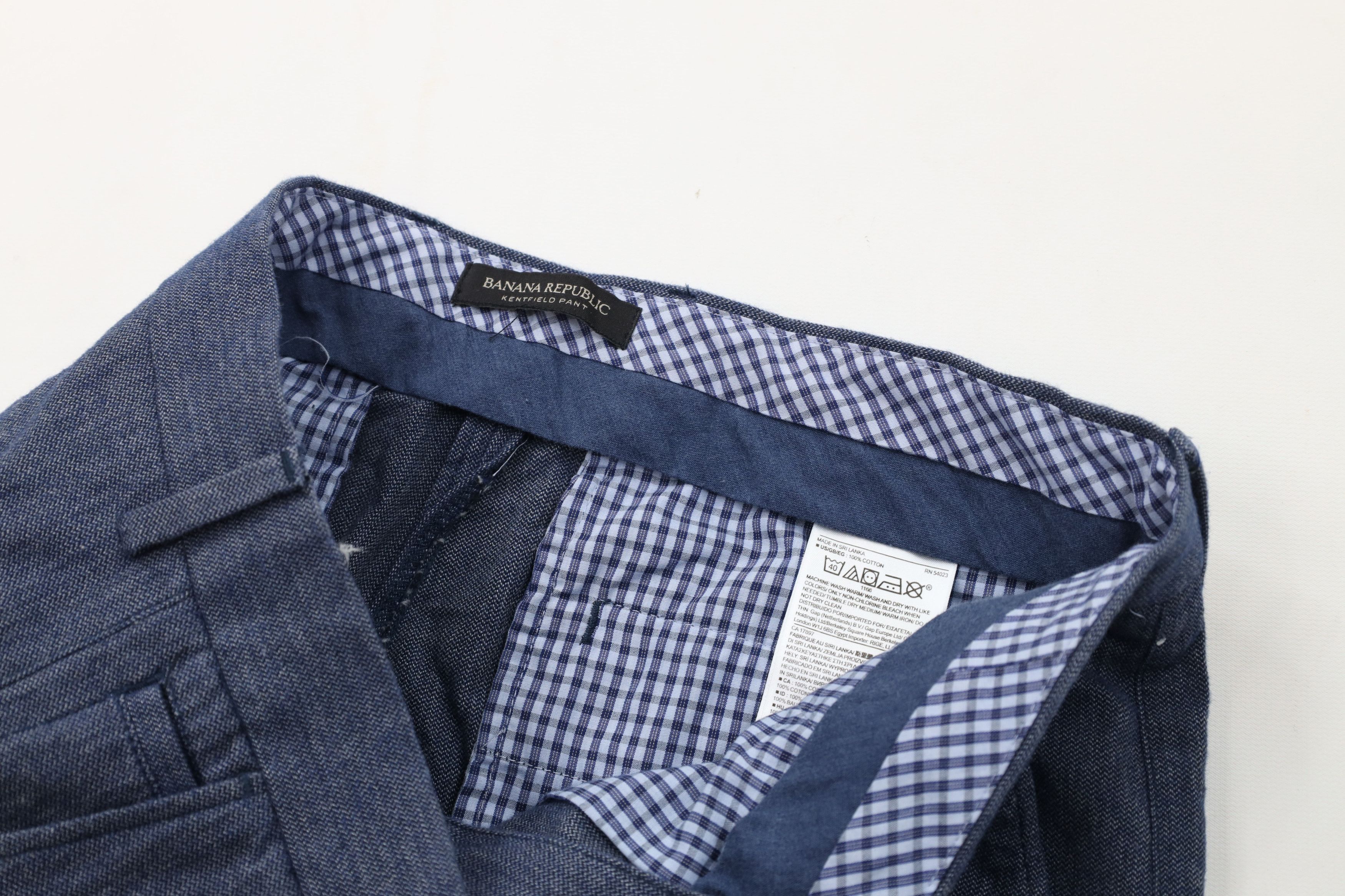 Banana Republic Banana Republic Kentfield Chambray Flannel Chino Pants Blue Size US 32 / EU 48 - 7 Thumbnail