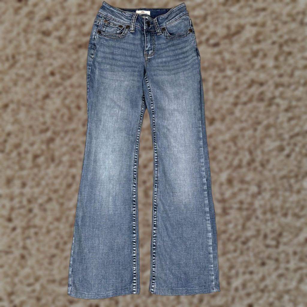 Vintage Shyanne Jeans Womens Bootcut Denim Blue 25x28 Stretch Embroidered Pockets Logo Cowboy Women Bootscut Jeans Size 42" / US 20 - 1 Thumbnail