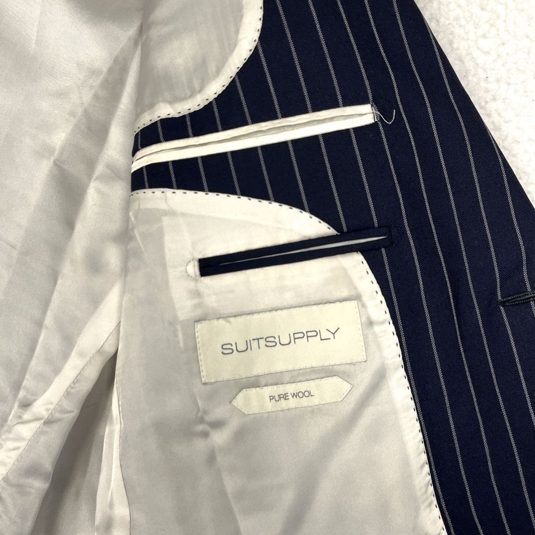 Suitsupply Suitsupply Blazer Mens US 40R Wool Pinstripe Havana Wide Lapel Slim Double-Vented Notch Single-Breasted Two-Button Jacket Suit Size 40R - 2 Thumbnail
