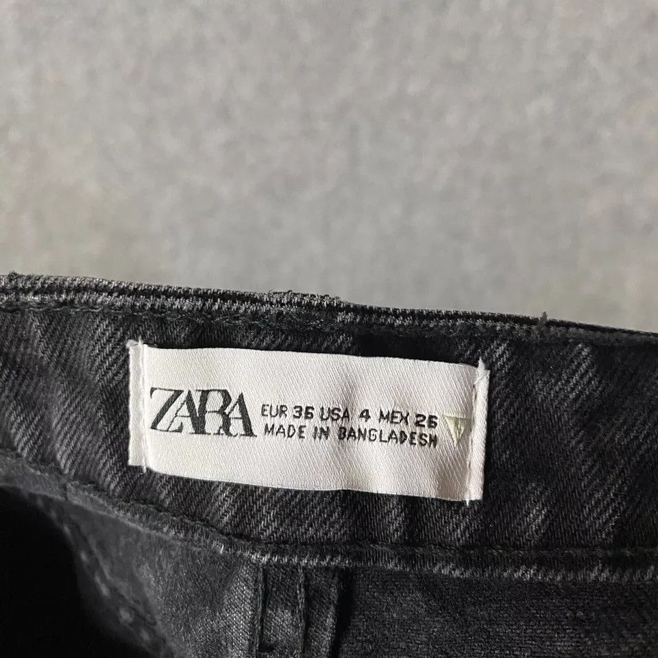 Zara Zara Jeans Women's 4 Charcoal Wash Ripped Mom Denim Size 27" / US 4 / IT 40 - 8 Thumbnail