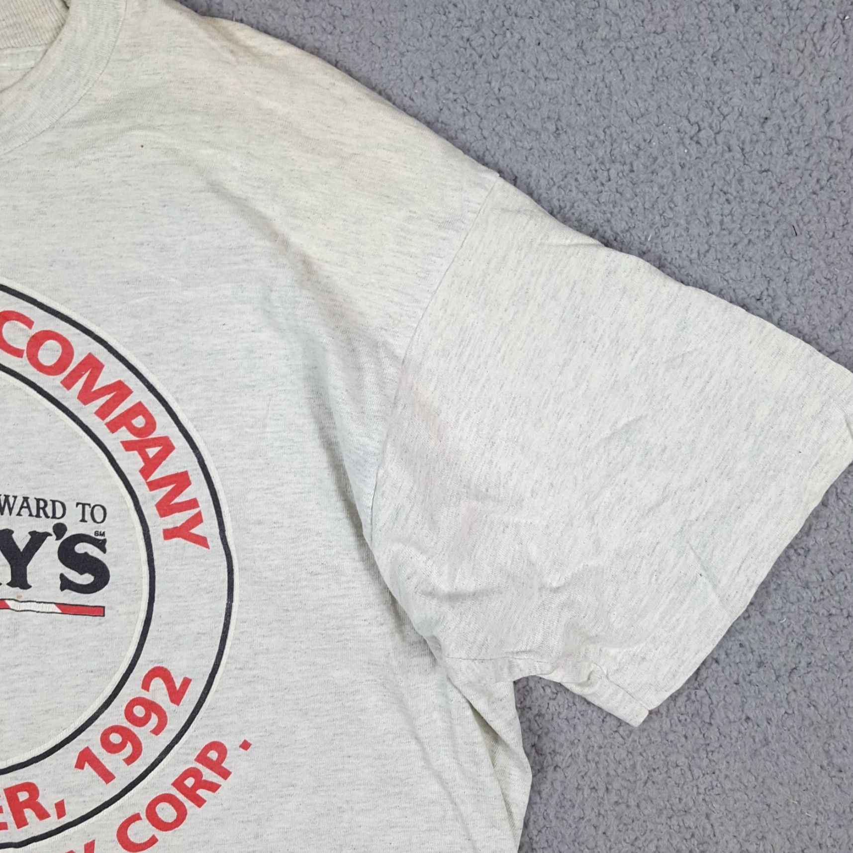 Fruit Of The Loom VINTAGE 90s TGI Fridays Faded Work T-Shirt Men's Size Large Gray Cotton Embroidered Logo Retro Workwear Size US L / EU 52-54 / 3 - 5 Thumbnail
