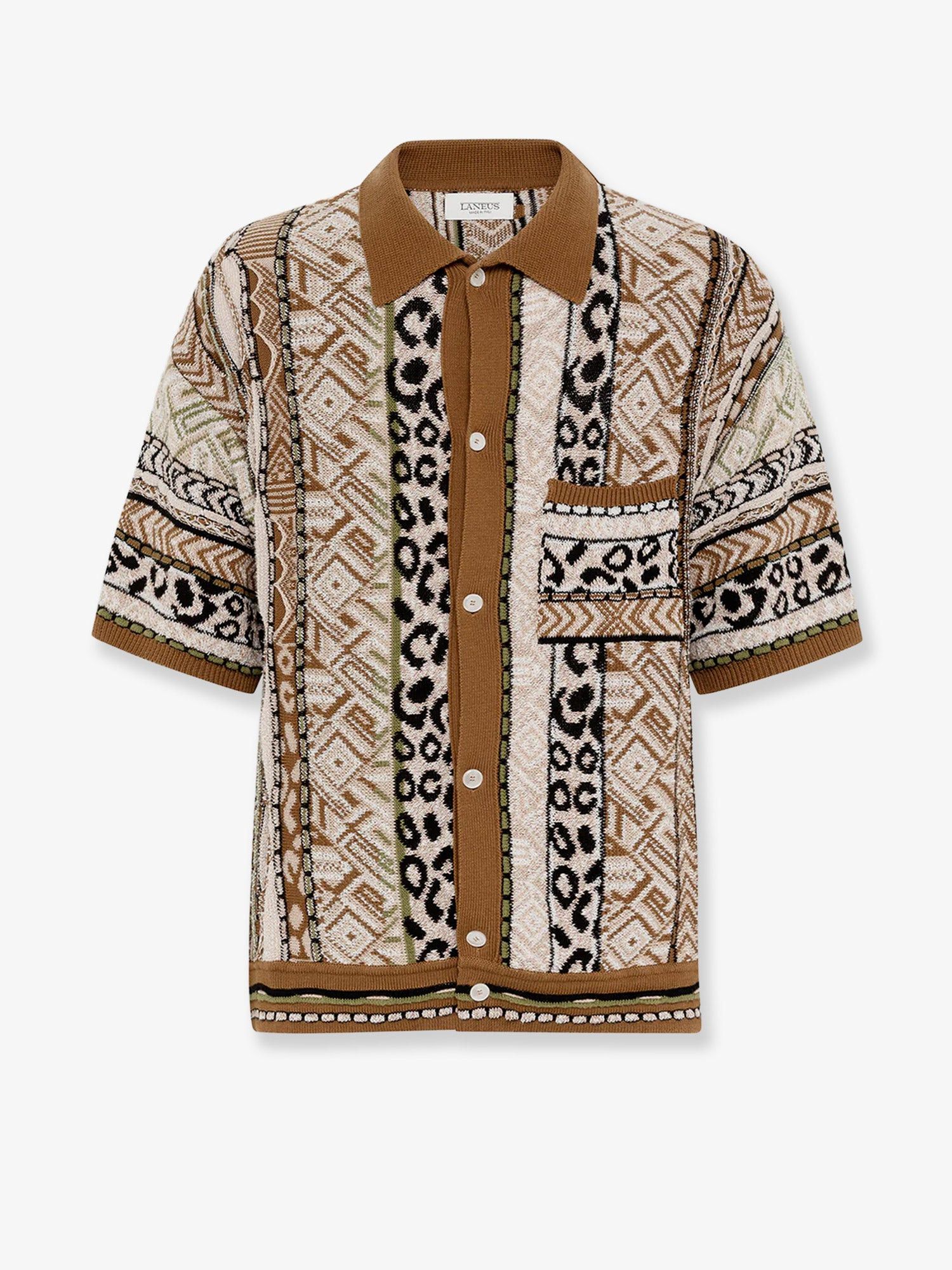 Laneus Multicolor Knitted Shirt Size US XL / EU 56 / 4 - 1 Thumbnail