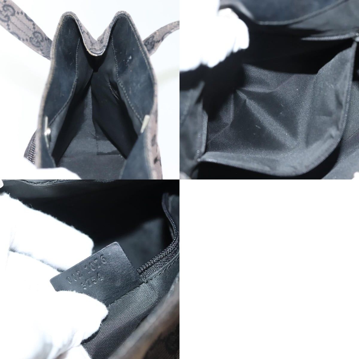 Gucci GUCCI GG Canvas Tote Bag Black Silver 002 1076 002 1076 Size ONE SIZE - 12 Thumbnail