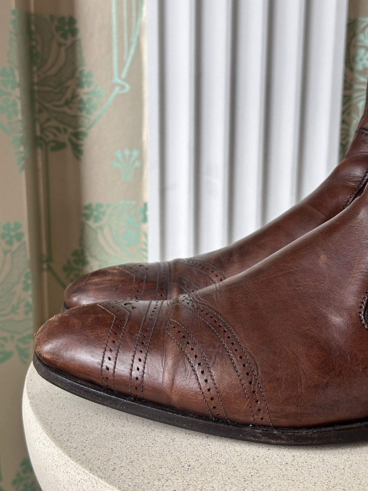 Prada PRADA Zip Brown Leather Perforation Boots Size: 8,5 / 42,5 Size US 8.5 / EU 41-42 - 9 Thumbnail