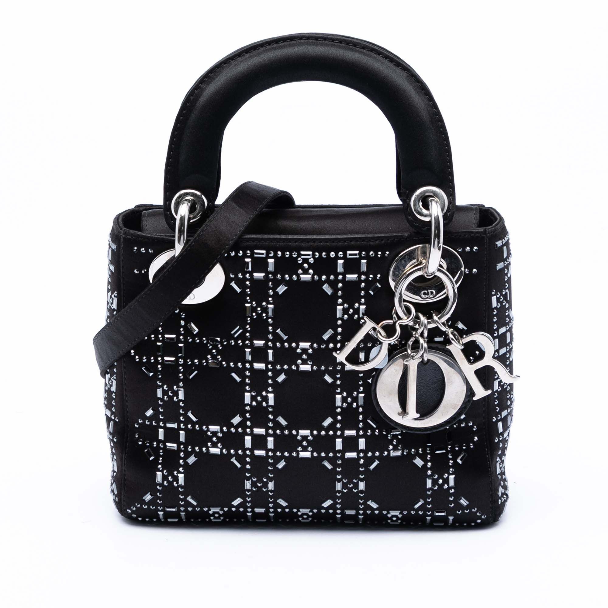 Dior Mini Satin Cannage Strass Crystal Embellished Lady Dior Size ONE SIZE - 1 Thumbnail