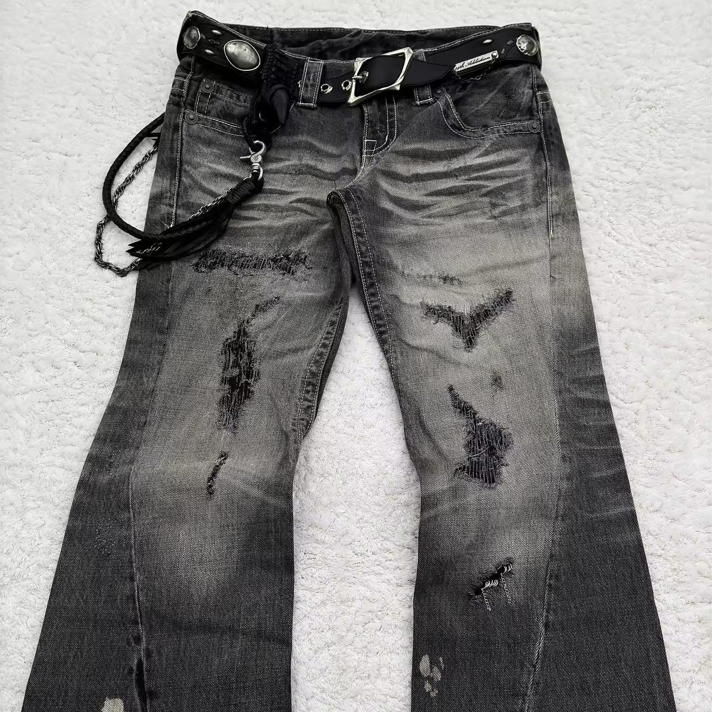 Jean Black Baggy Washed Denim Jeans Size US 34 / EU 50 - 2 Thumbnail