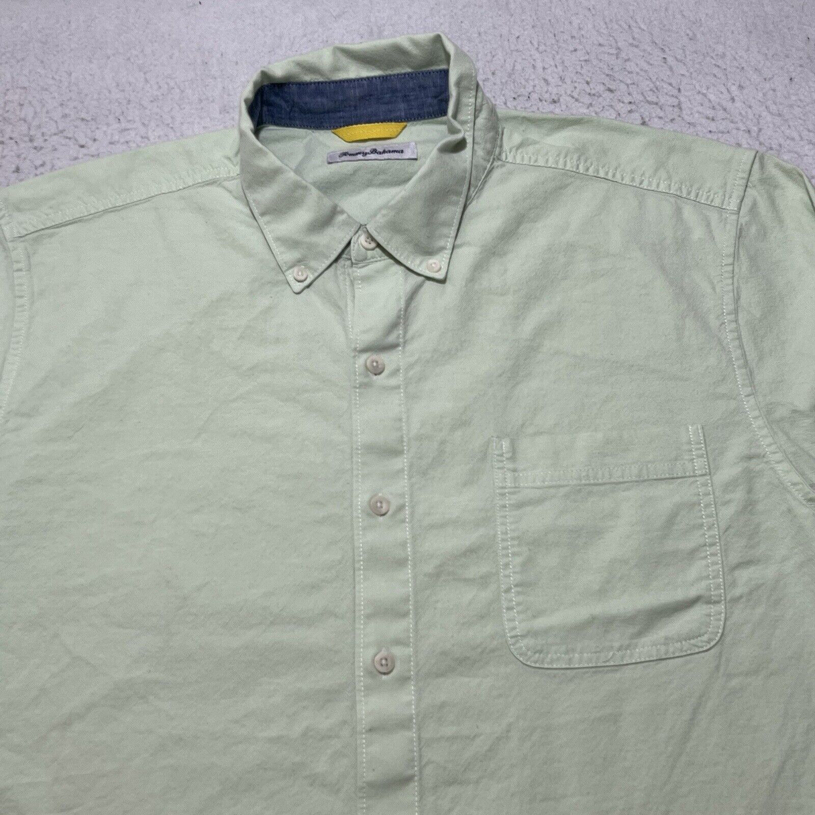 Tommy Bahama Tommy Bahama Button Down Pocket Dress Shirt Light Green Size US XL / EU 56 / 4 - 2 Thumbnail