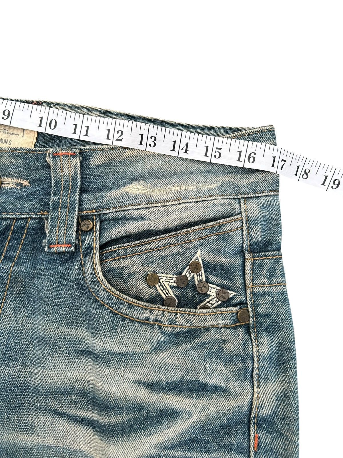 Kapital YOSHITOMO NARA LOLITA Exotic Vintage Distressed Denim Jeans Size US 34 / EU 50 - 20 Thumbnail