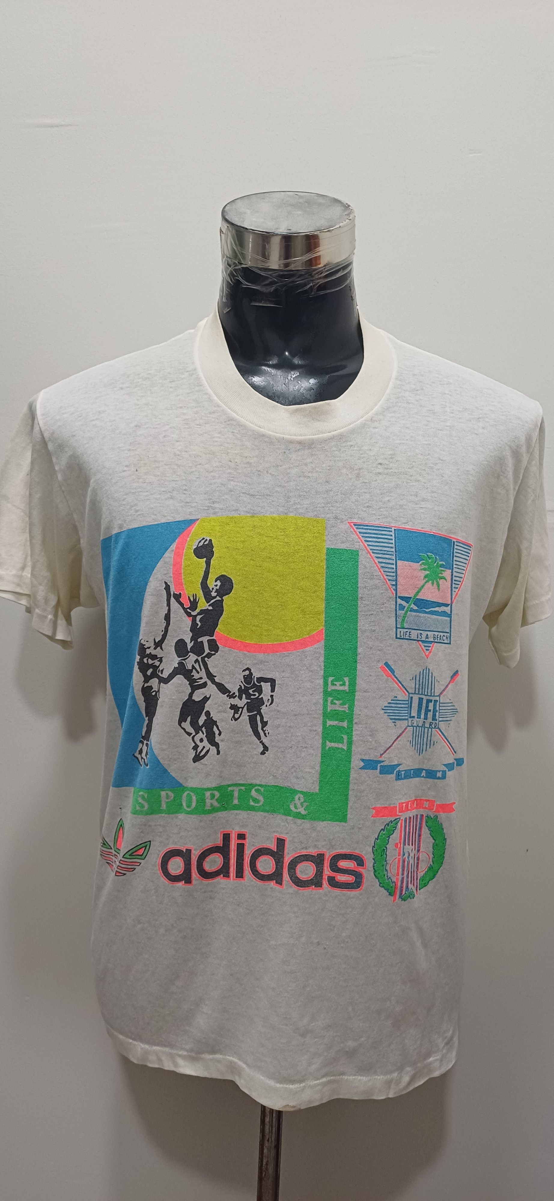 Vintage VINTAGE 80's adidas shirt Size US L / EU 52-54 / 3 - 1 Thumbnail