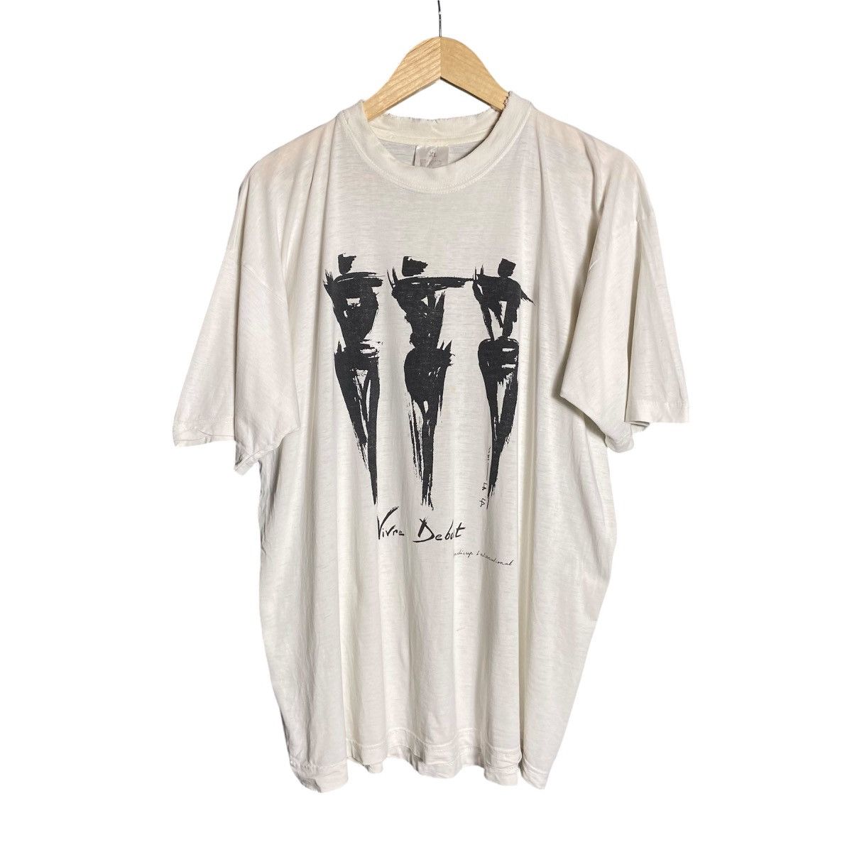 Vintage Vintage 90s Vivre Debout Graphic T-Shirt / Distressed Size US XL / EU 56 / 4 - 1 Thumbnail
