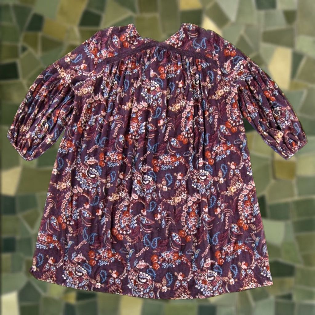 Anthropologie VINTAGE Anthropologie RO & DE Pink Orange Blue Floral Rayon Tunic Smock Sun Dress Large Size L / US 10 / IT 46 - 1 Thumbnail