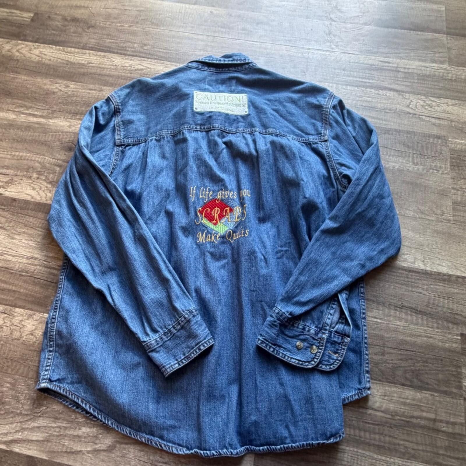 Other Levi Strauss Signature Denim Shirt Quilt Embroidery Blue Size L / US 10 / IT 46 - 6 Thumbnail