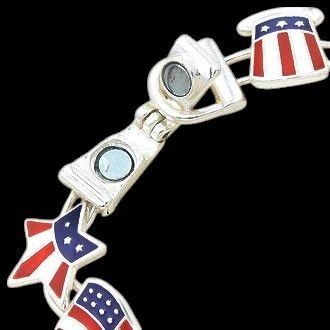Handmade Patriotic Bracelet American Flag Uncle Sam Hat Stars Magneti Size ONE SIZE - 14 Thumbnail