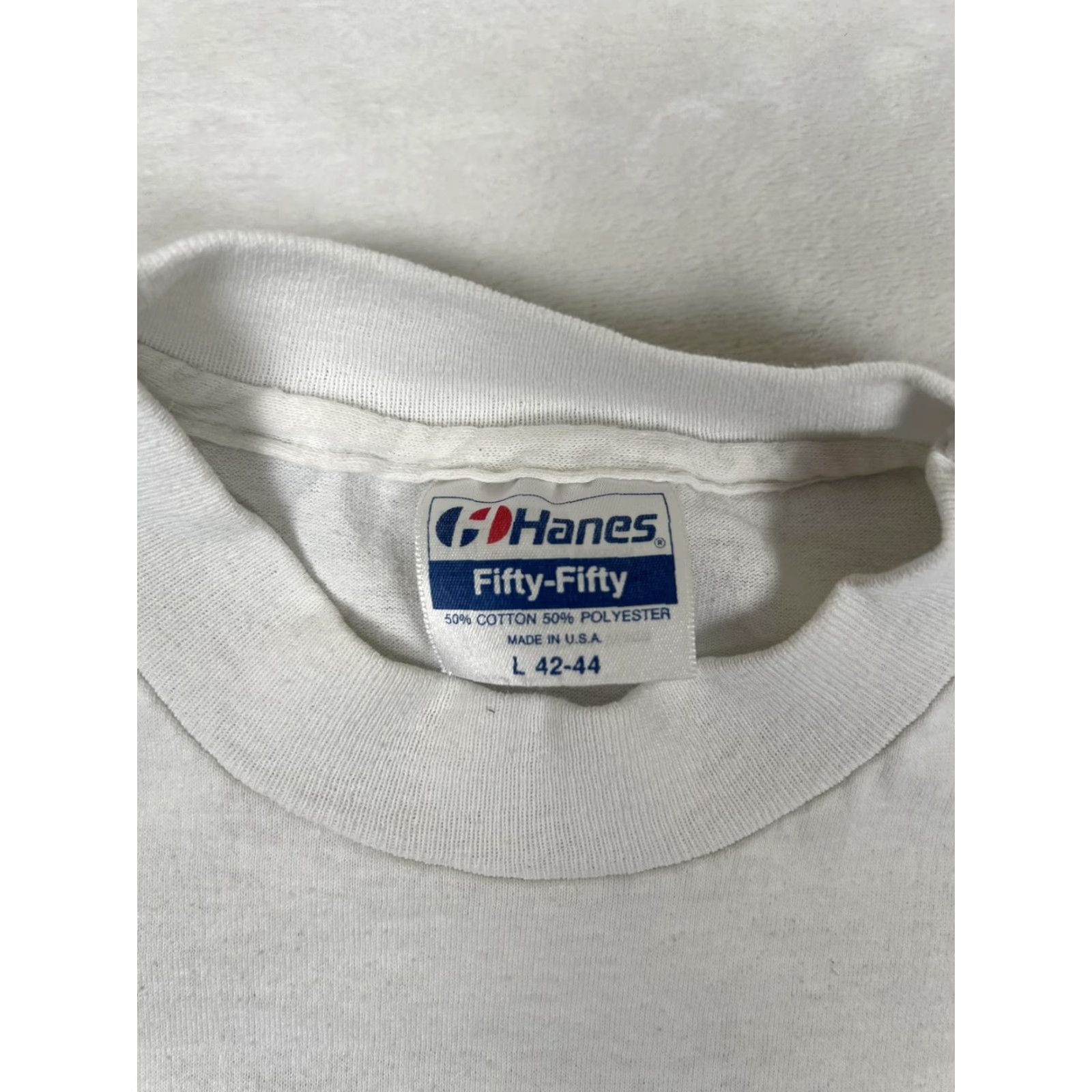 Hanes VINTAGE Hanes Tri-Valley Run Cerebral Palsy T-Shirt Mens Large White 1992 90s Charity Running Tee Size US L / EU 52-54 / 3 - 5 Thumbnail