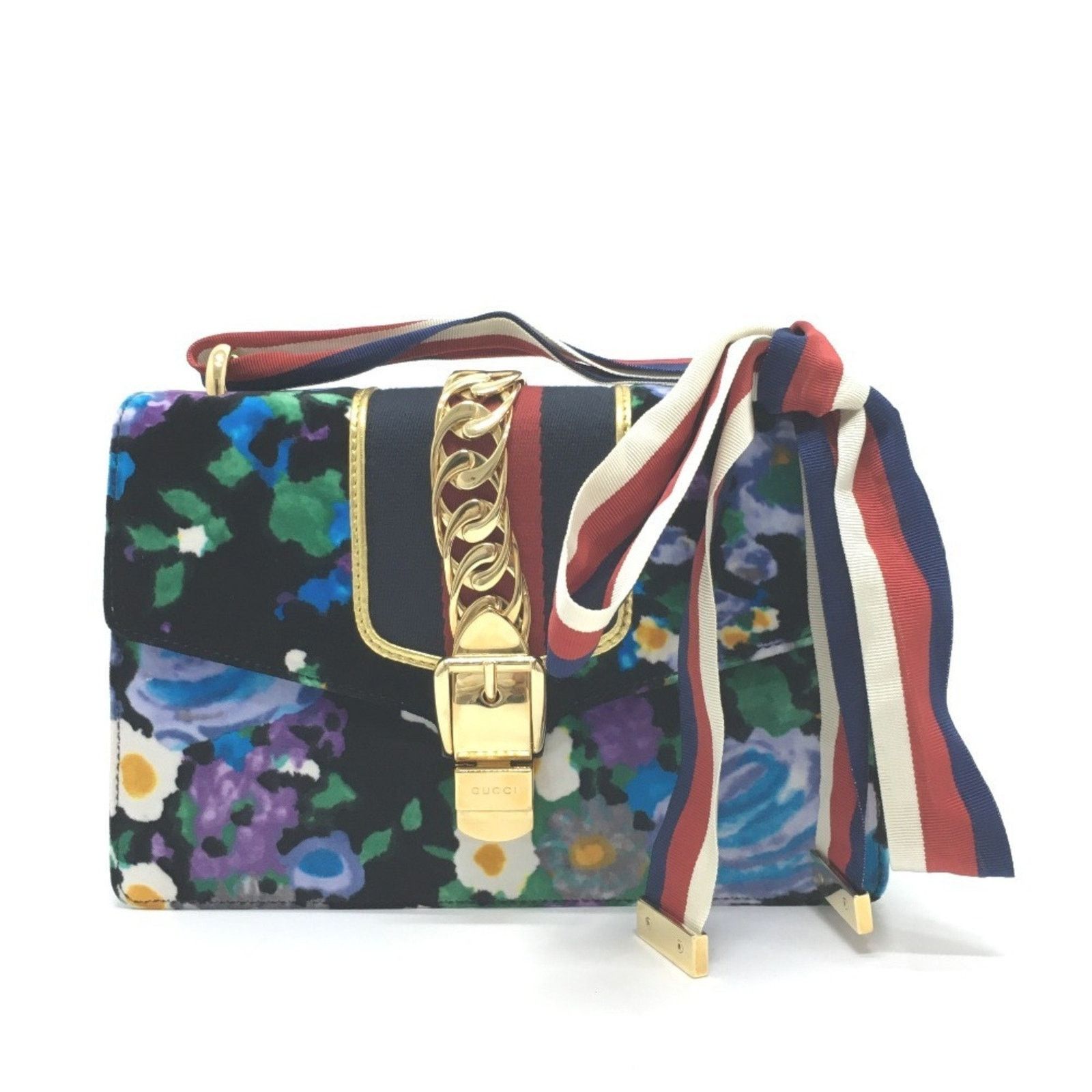 Gucci Floral Velvet Shoulder Bag Model 443497