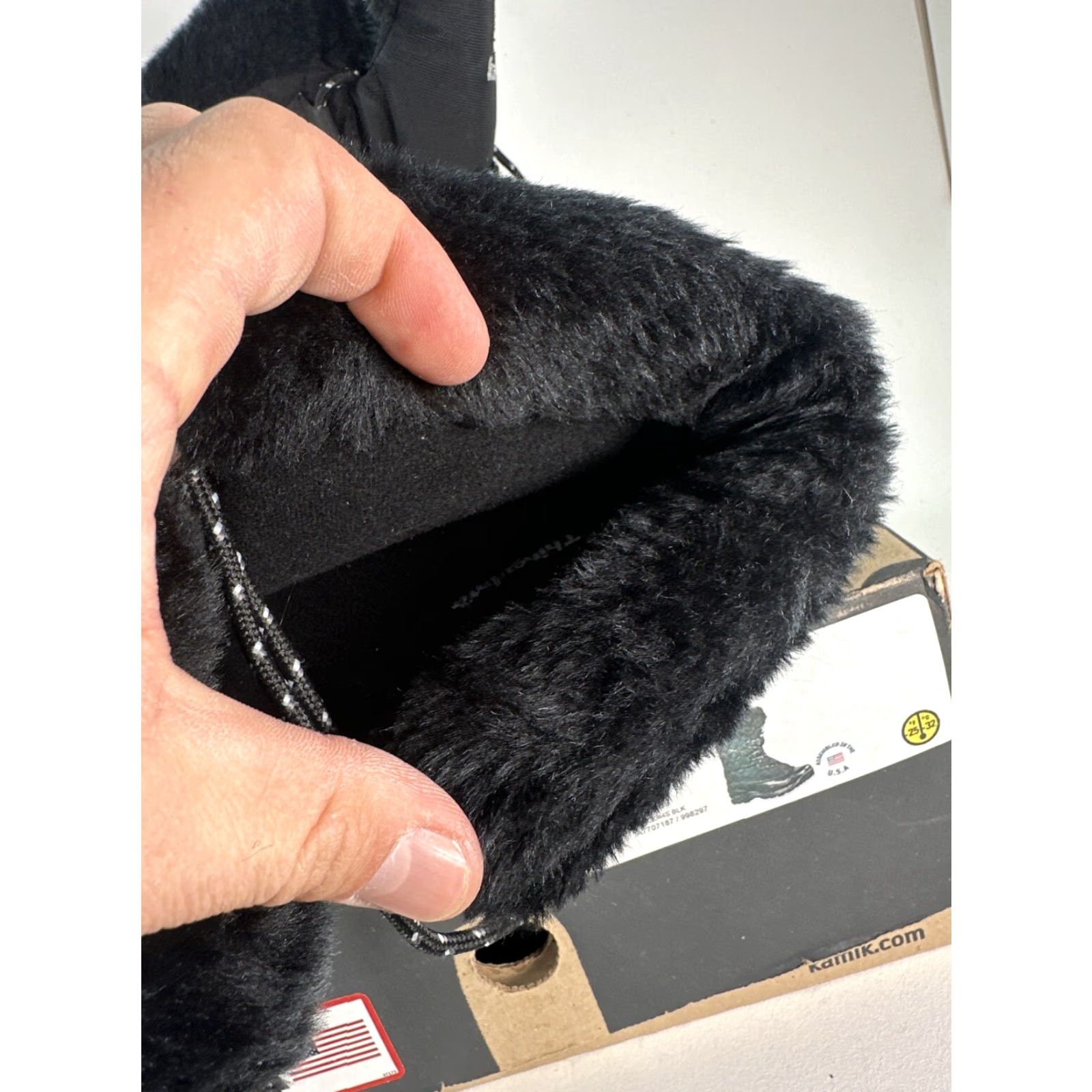 Vintage Kamik Mountsnow Boots Women Size 6 Black Charcoal Faux Fur USA NEW In Box Size US 6 / IT 36 - 6 Thumbnail