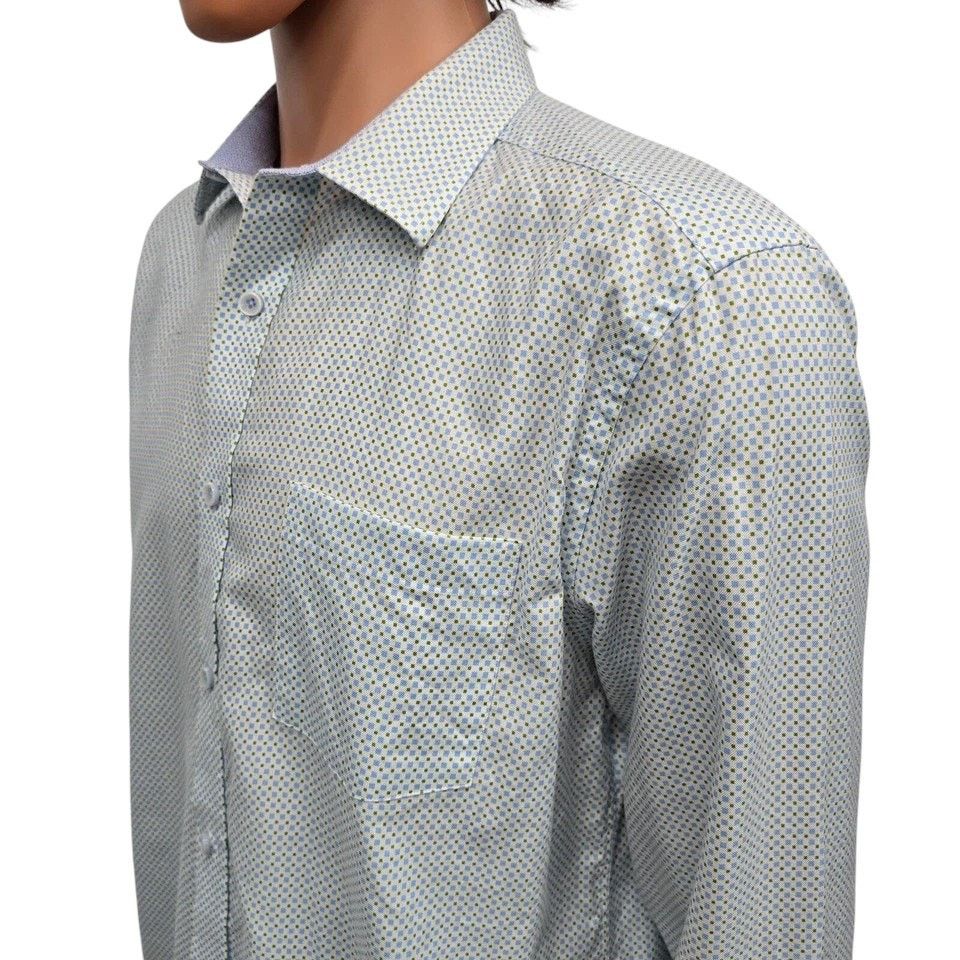 Johnston & Murphy Johnston & Murphy Dress Shirt Geo Print Contrast Flip Cuff L Size US L / EU 52-54 / 3 - 10 Thumbnail