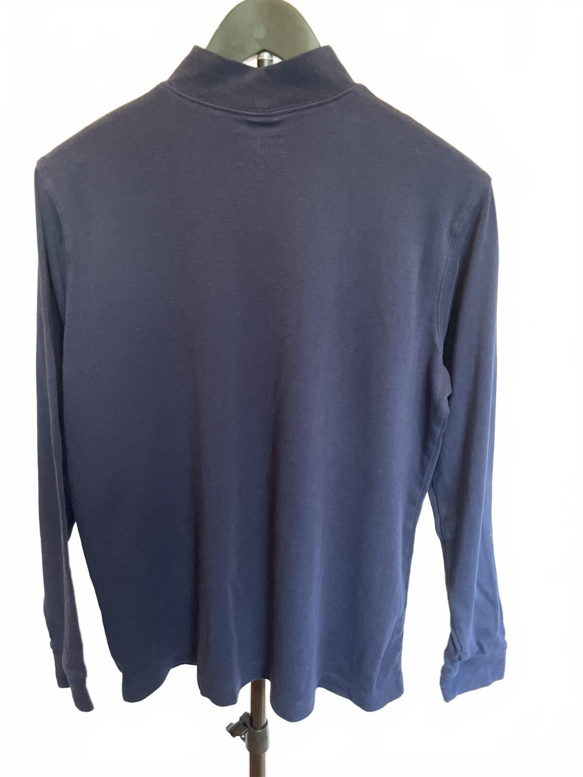 Lands' End Lands End Navy Men's Mock Turtlenecks (2) Size Large Size US L / EU 52-54 / 3 - 3 Thumbnail