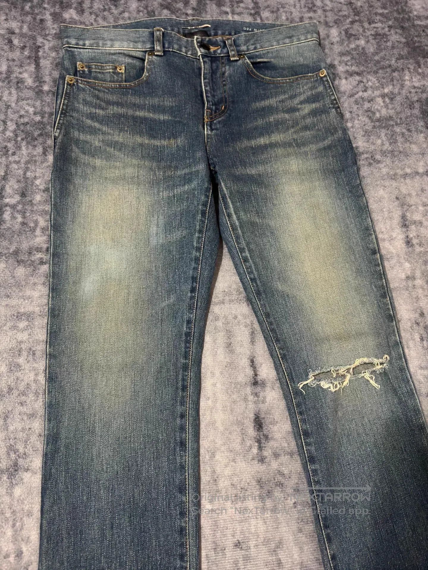 Saint Laurent Paris Blue Distressed Denim Jeans. Size US 32 / EU 48 - 3 Thumbnail