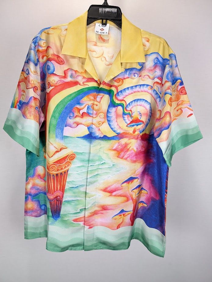 Casablanca o1rshd1 DUP /Silk Twill Short Sleeve Collar Shirt Multicolor Size US M / EU 48-50 / 2 - 2 Thumbnail