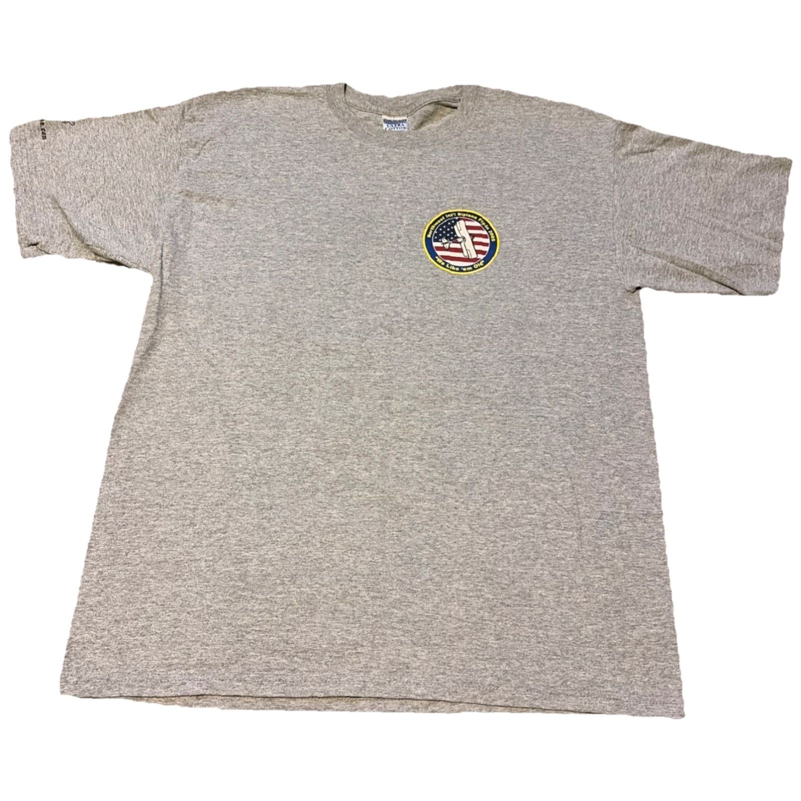 Gildan VINTAGE 2005 Biplane Airplane Grey Flying Rally Spokane Washington T-Shirt XL Size US XL / EU 56 / 4 - 3 Thumbnail