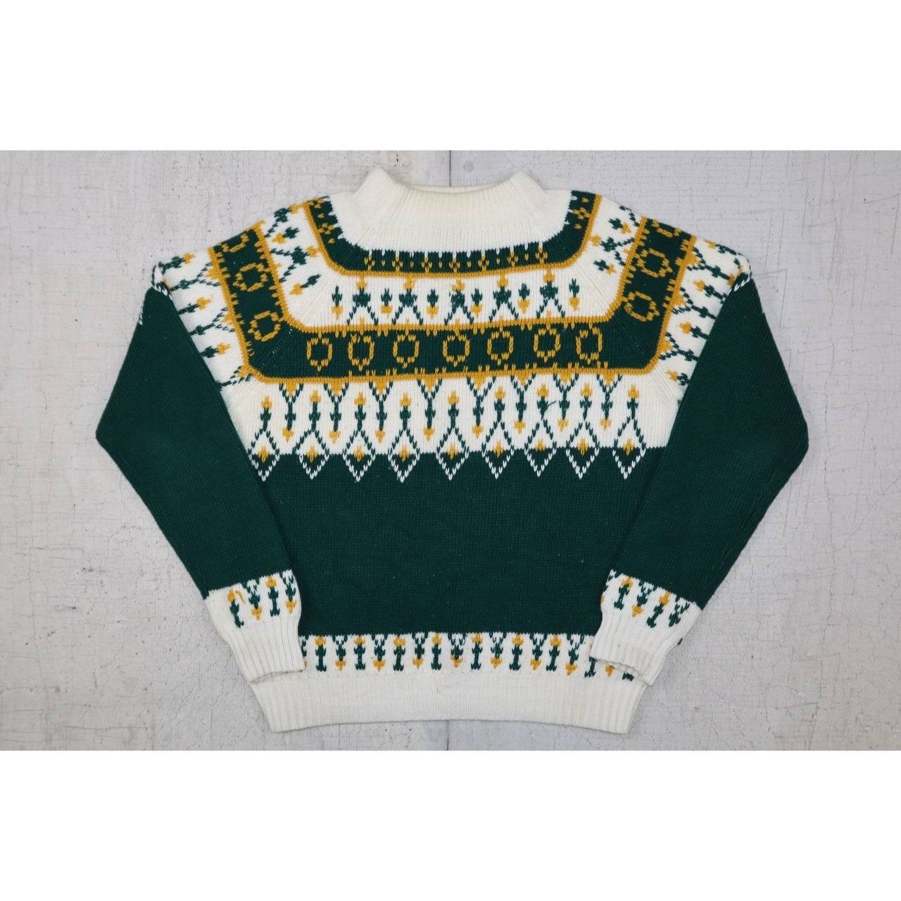 JCPenney Vintage 80s JC Penney Sweater Women's Size S Green Geometric Size S / US 4 / IT 40 - 4 Thumbnail