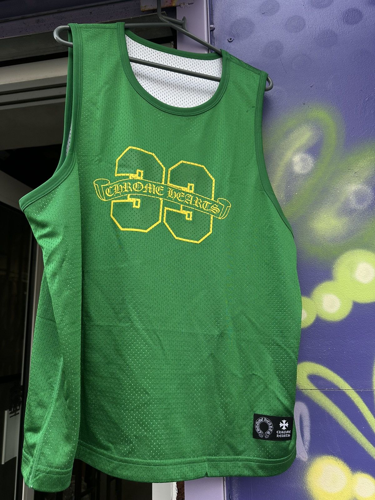 Chrome Hearts Chrome Hearts Mesh Reversible Basketball Jersey Green/White Size US L / EU 52-54 / 3 - 4 Thumbnail