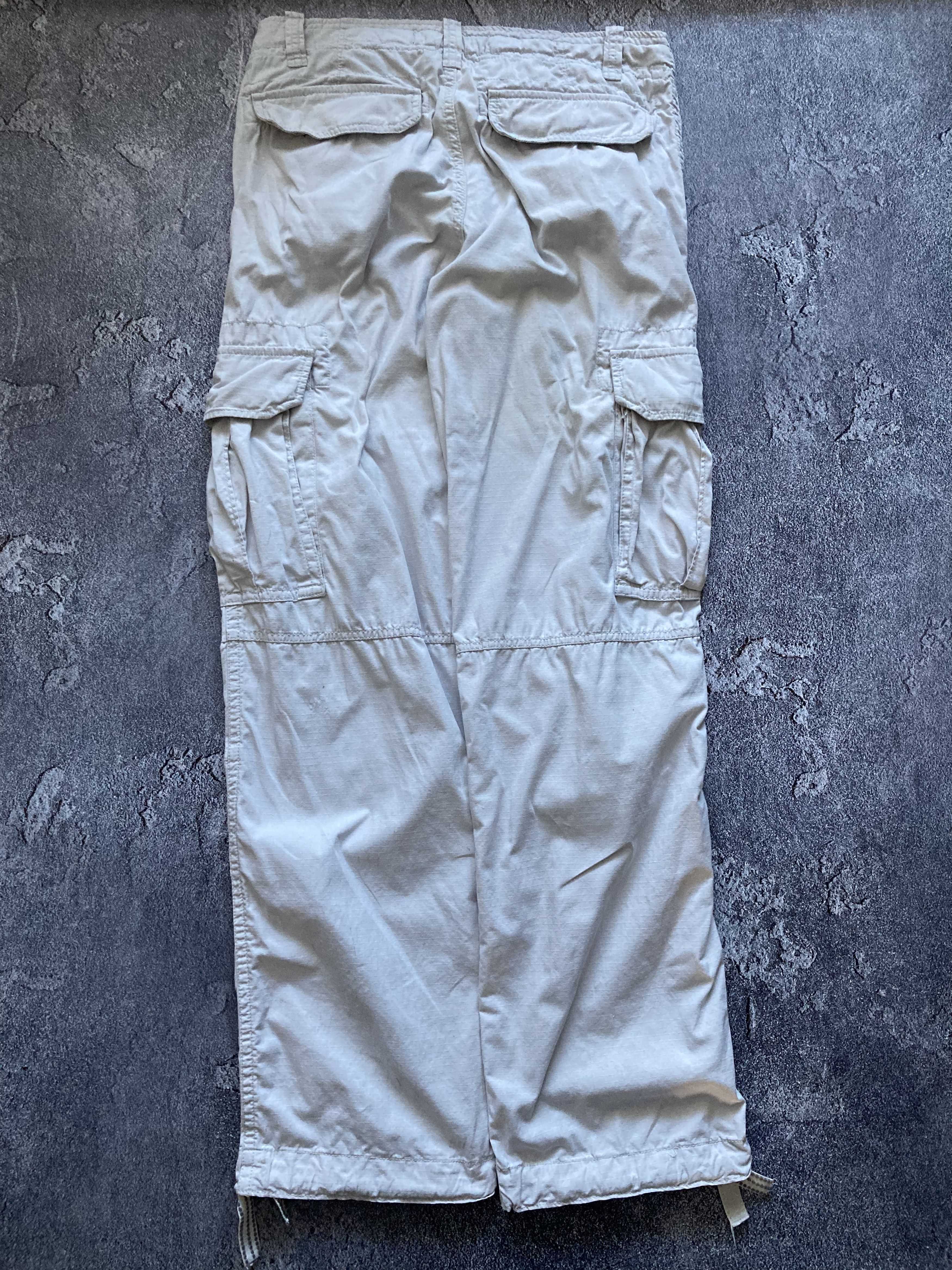 20471120 Cargo multipocket Y2K white wide pants with drawstrings Size US 34 / EU 50 - 2 Thumbnail
