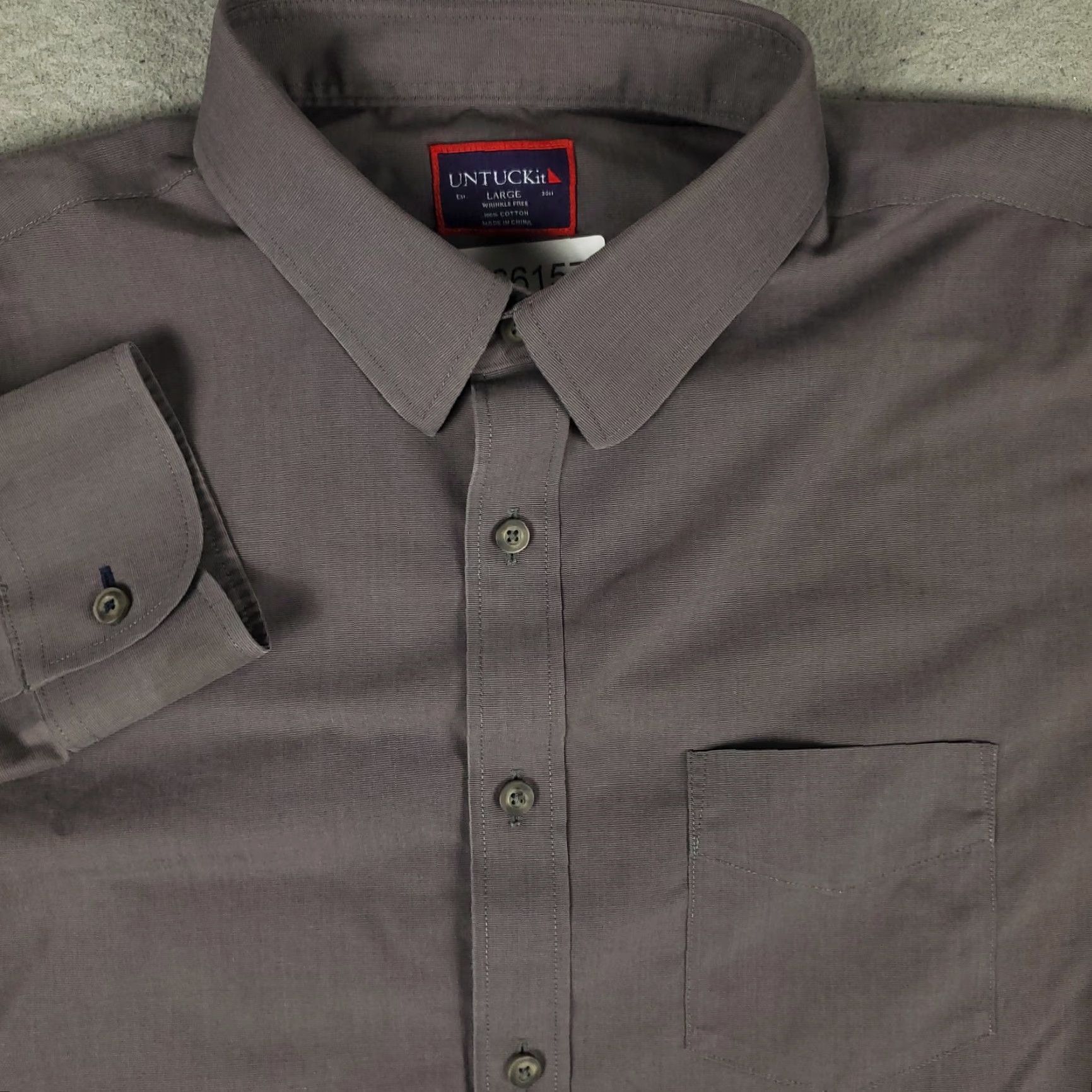 UNTUCKit UNTUCKit Shirt Mens Size Large Gray Casual Button Up Long Sleeve Size US L / EU 52-54 / 3 - 2 Thumbnail