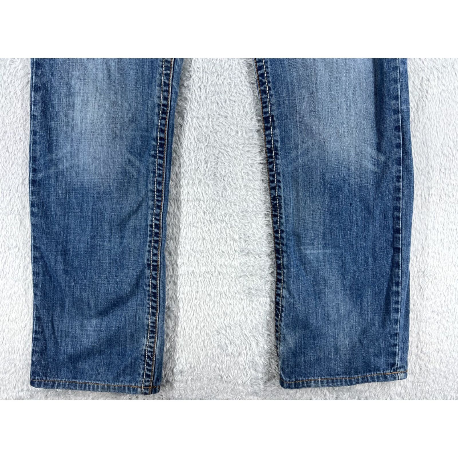 Denime Cinch Jeans Adult 31 Blue Denim Bootcut 5-Pocket Distressed 100% Cotton 31x32 Mens Regular Size US 31 - 2 Thumbnail