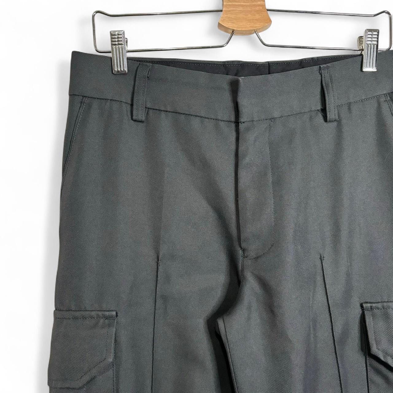 Vintage Vintage 90s Khaki Green Work Pleated Cargo Pants Size US 34 / EU 50 - 2 Thumbnail