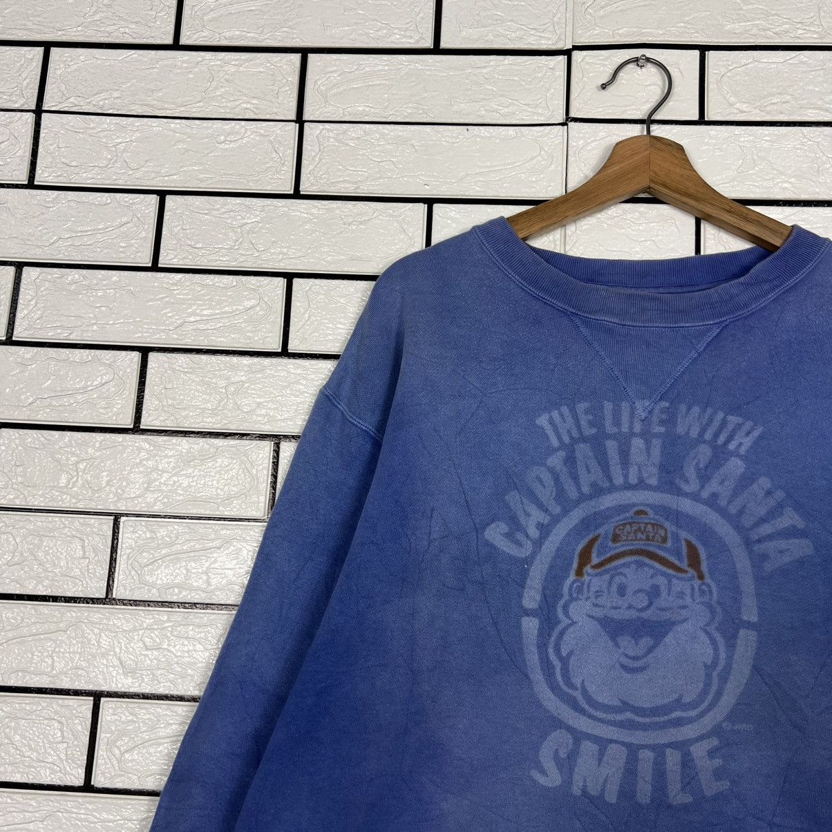 Japanese Brand Vintage CAPTAIN SANTA Smile Big Logo Sweatshirt #4198-C192 Size US L / EU 52-54 / 3 - 3 Thumbnail