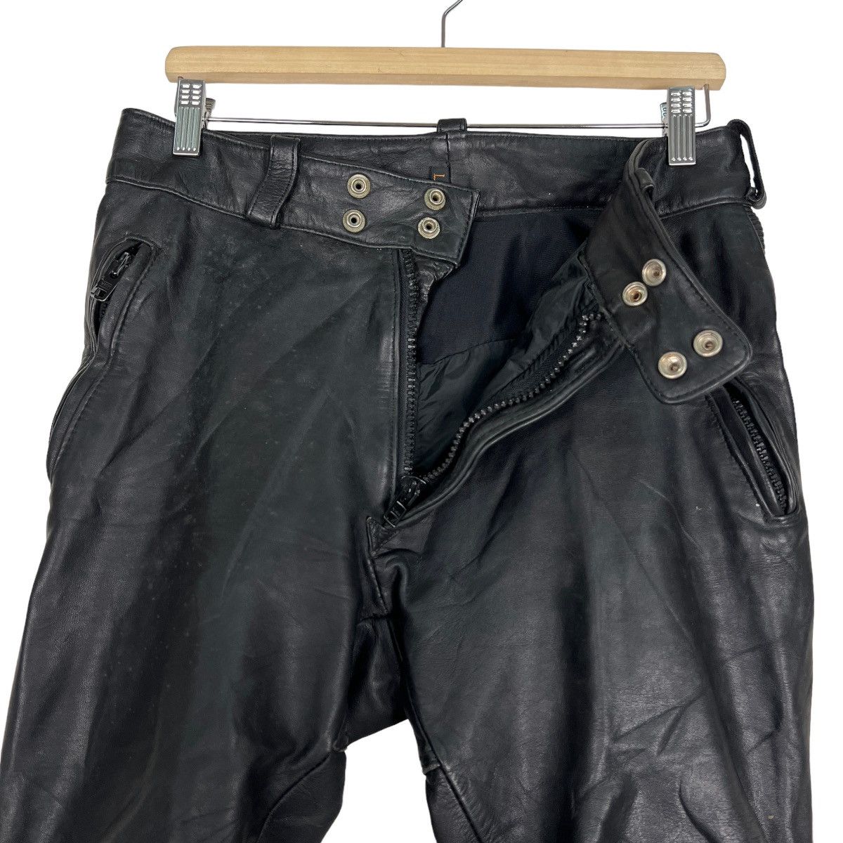 Japanese Brand × Y'2 Leather 🔥 ECHTES LEATHER MOTO RIDER PANTS Size US 30 / EU 46 - 10 Thumbnail