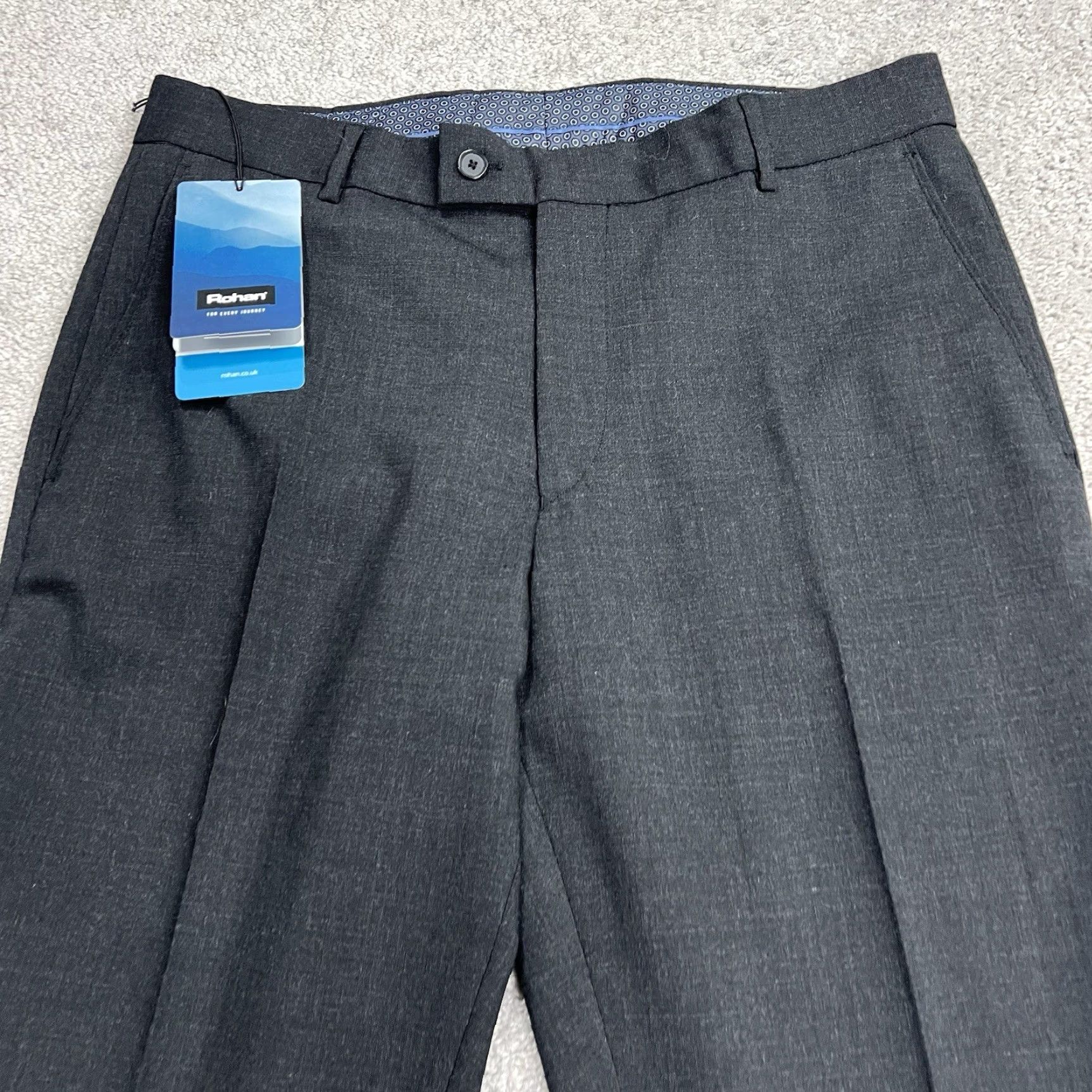 Vintage Rohan Trousers Mens 34 Charcoal Gray Wool Blend Dress Casual Envoy NWT Pockets Stretch Trousers Baggy? Size US 34 / EU 50 - 2 Thumbnail