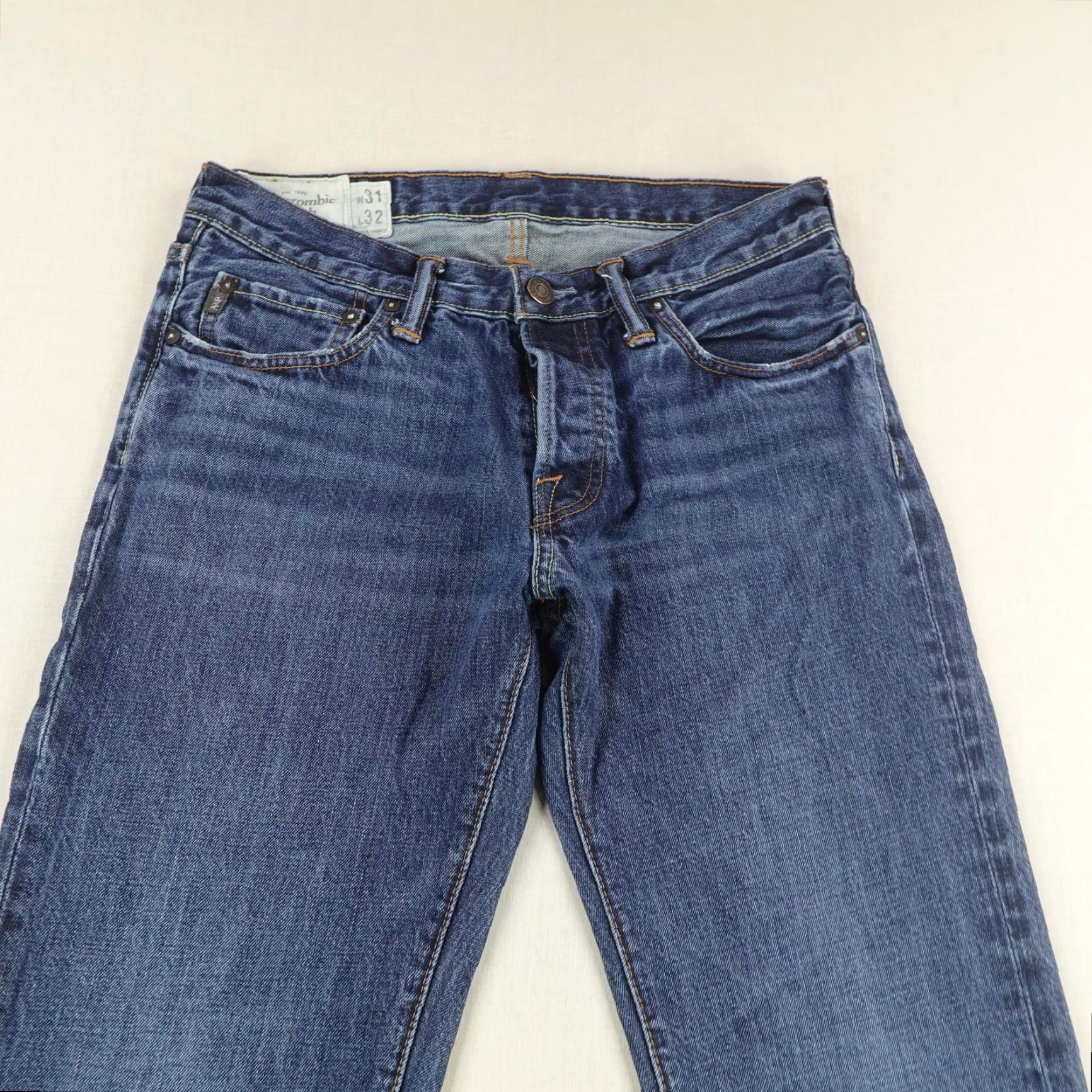 Abercrombie & Fitch Abercrombie & Fitch Jeans Mens 31x32 Blue Skinny A&F Denim Button Fly Preppy Size US 31 - 2 Thumbnail
