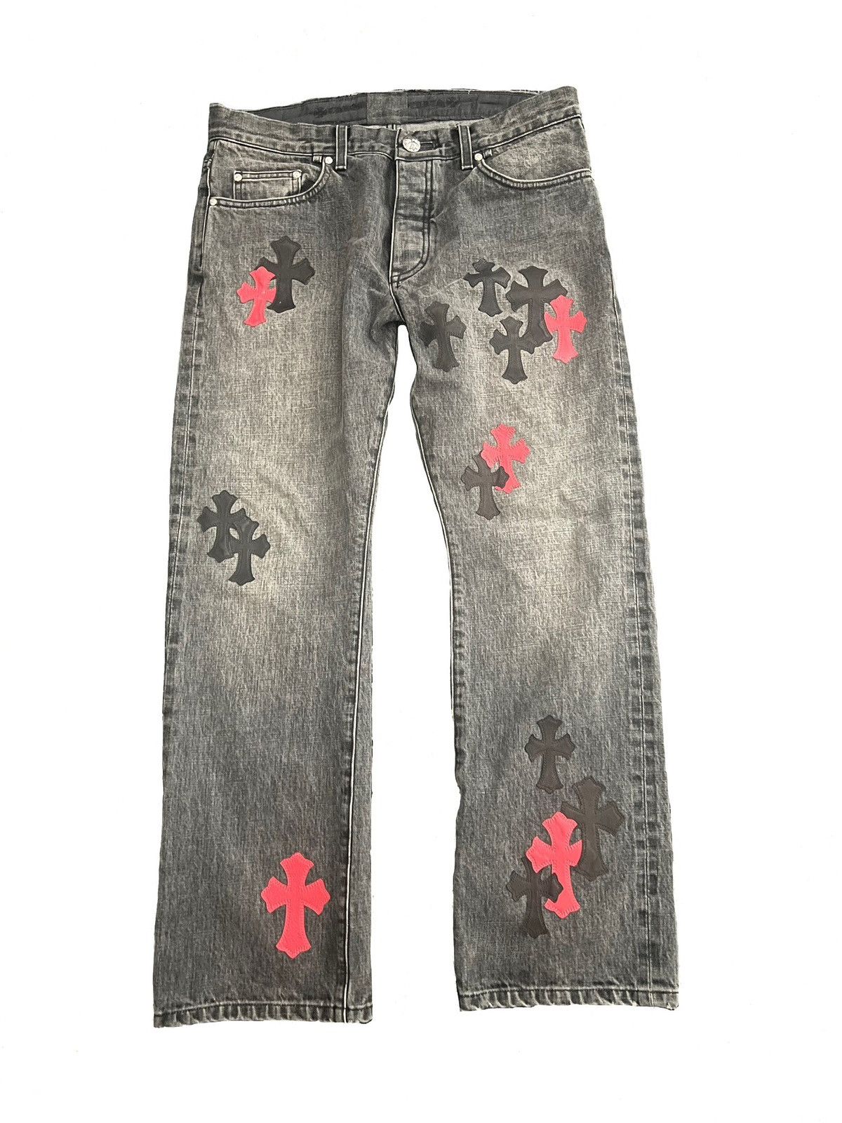 Chrome Hearts Chrome Hearts black & red cross patch denim Size US 34 / EU 50 - 2 Thumbnail