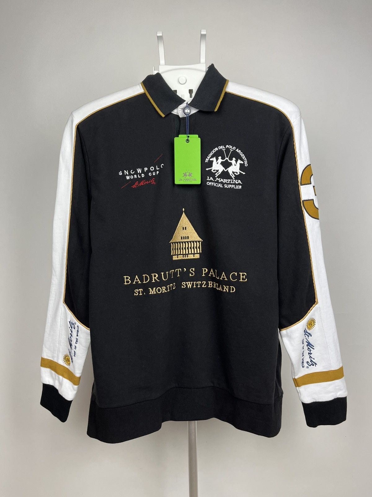 image of La Martina Bardutt’Spalaceteam Snow Polo Worldcup St.moritz in Black/White, Men's (Size Large)
