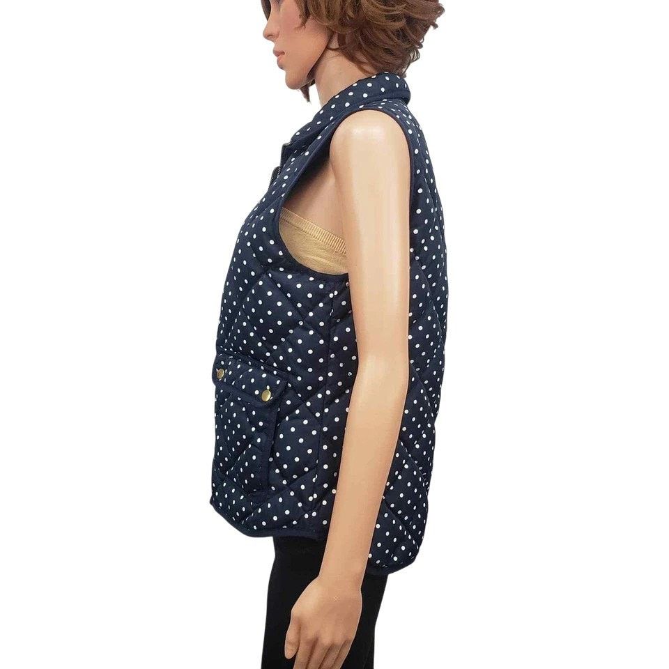 J.Crew J. Crew Polka Dot Quilted Puffer Vest Full zip up Pockets S Size S / US 4 / IT 40 - 7 Thumbnail