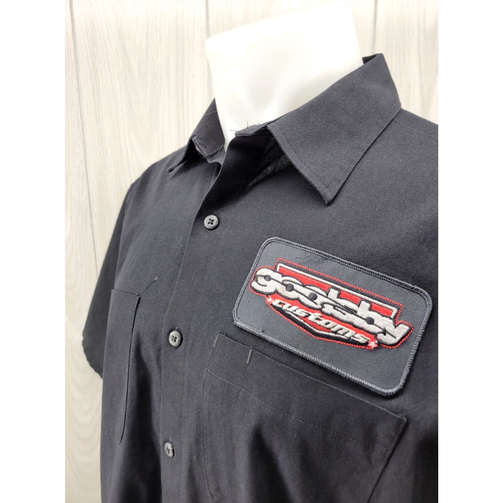 Vintage Goolsby Customs Work Shirt Mens Large Black Shirt Short Sleeve Mens L Black Goolsby Customs Work Shirt Size US L / EU 52-54 / 3 - 3 Thumbnail