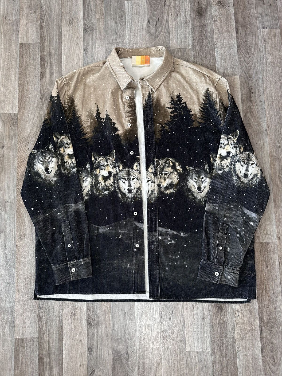 Kith Kith Printed Wolves Cord Ludlow Shirt Black | Grailed