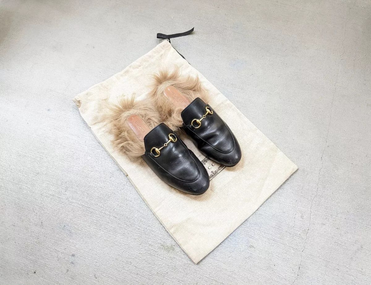 Gucci Gucci Princetown Horsebit Loafers Black 6 36 Leather Fur Size US 6 / IT 36 - 1 Thumbnail