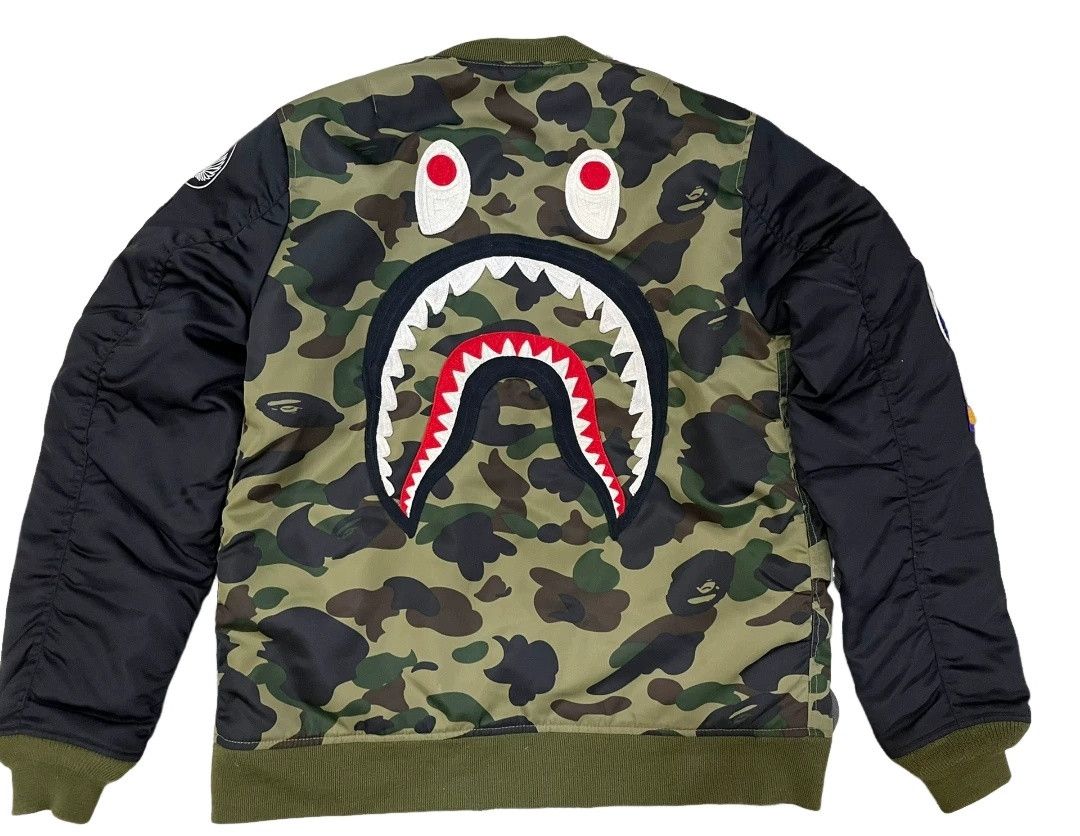 Bape A Bathing Ape Camo Shark MA-1 Bomber Jacket Size L Size US L / EU 52-54 / 3 - 1 Thumbnail