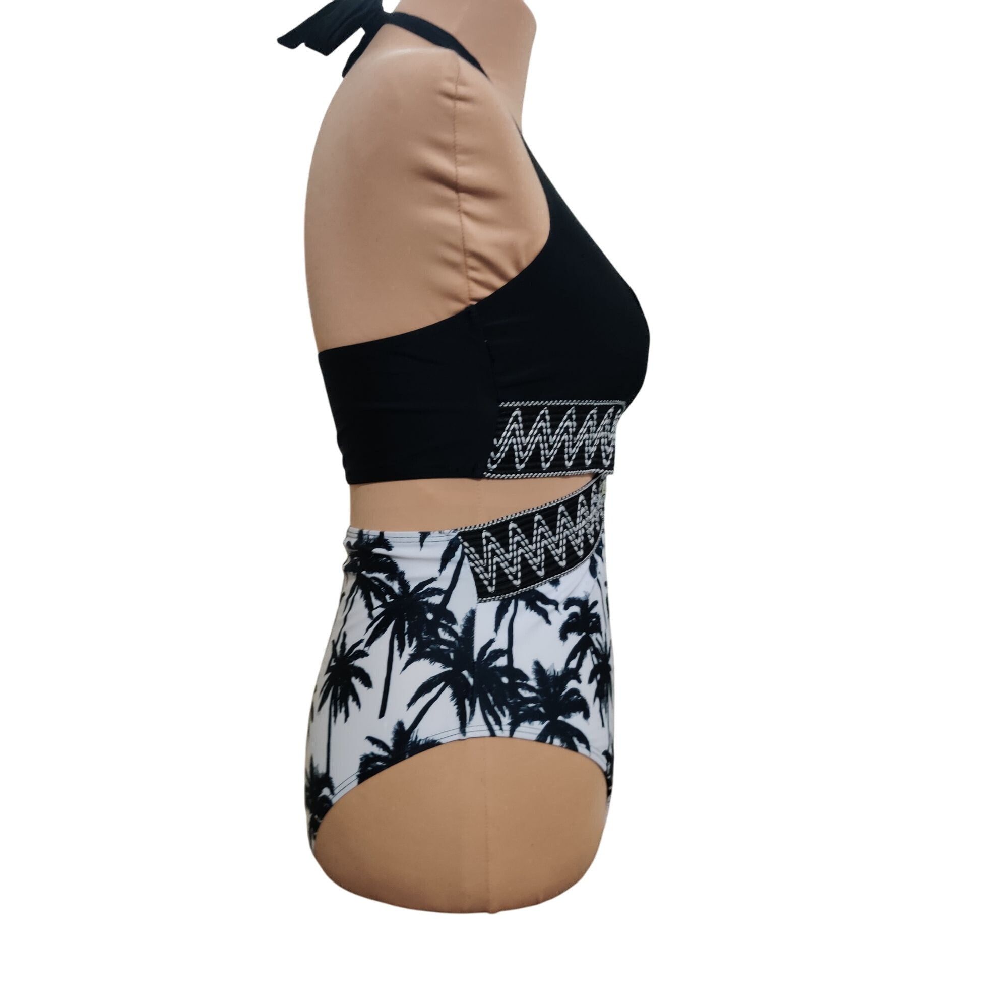 Other Womens Swimsuit Halter Neck Palm Tree Print One Piece Beach Size ONE SIZE - 3 Thumbnail