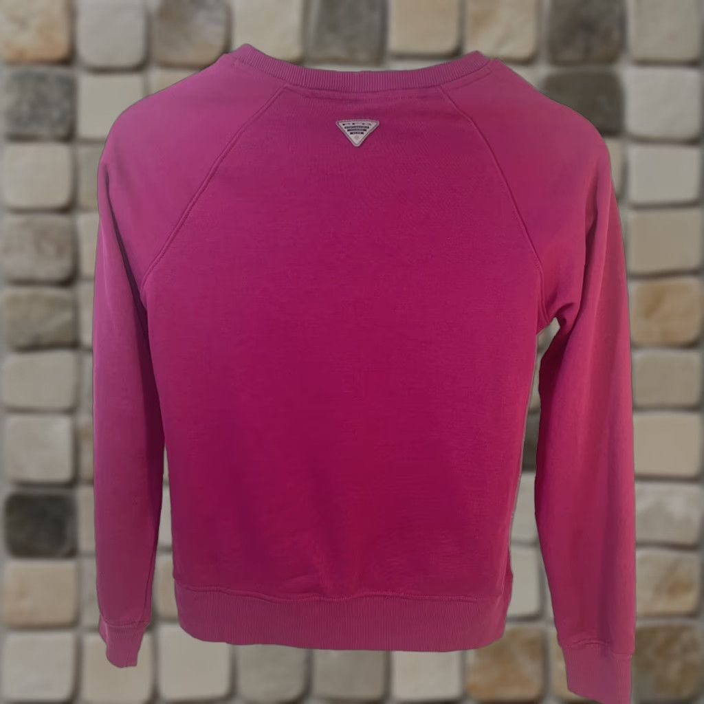 Spell Columbia PFG Sweatshirt Women Small Pink Crew Neck Logo Front Spell Out Navy Blue Front Logo Pullover Regular Fit Long Sleeve Activewear"} Size S / US 4 / IT 40 - 1 Thumbnail